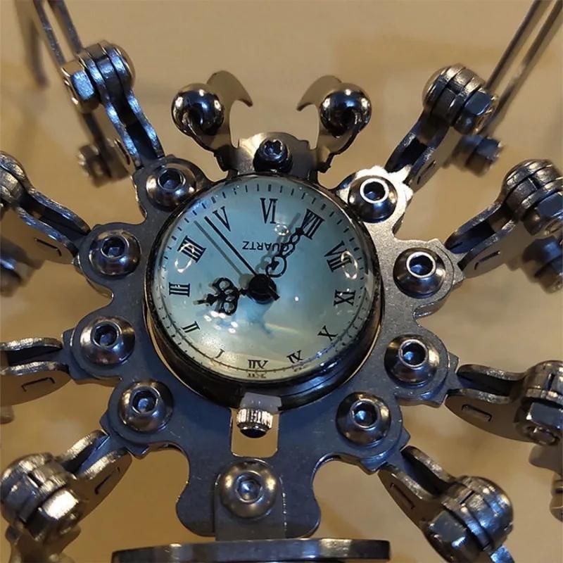 Time Spider Stainless Steel Static Mechanical Insect Model Handicraft DIY Assembly Toy Finished Punk Decoration