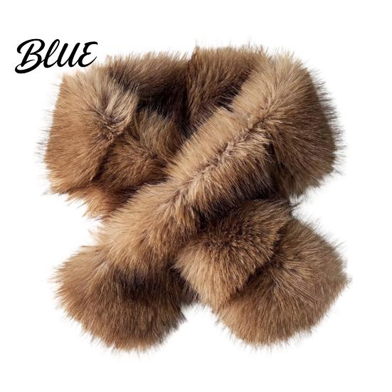 Commuting Warm Accessory Faux Mink Wrap Scarf for Women Double-Sided Plush Neck Warmer Stylish Winter Outfit Decor Thick Fur Collar Luxury