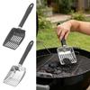 Metall Kamin Ascheschaufel Ausgehöhlter Holzofen Aschesieb Eisen Kohleschaufel Feuerstellenwerkzeug für Kamine Outdoor BBQ Grills