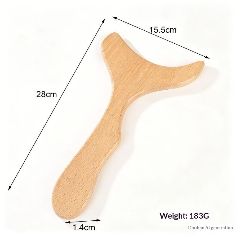 Ergonomic Wooden Massage Tool Natural Solid Wood Skin Friendly for Home Relaxation Post Work Neck Back Relief