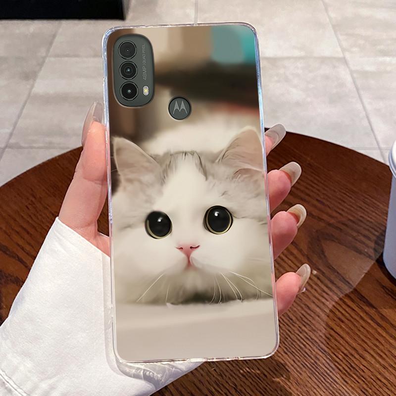 For Motorola Moto E40 / Moto E30 / Moto E20 Case Clear Silicone Jelly Soft TPU Back Cover Cute Rabbit Cat Dinasaur Phone Cases