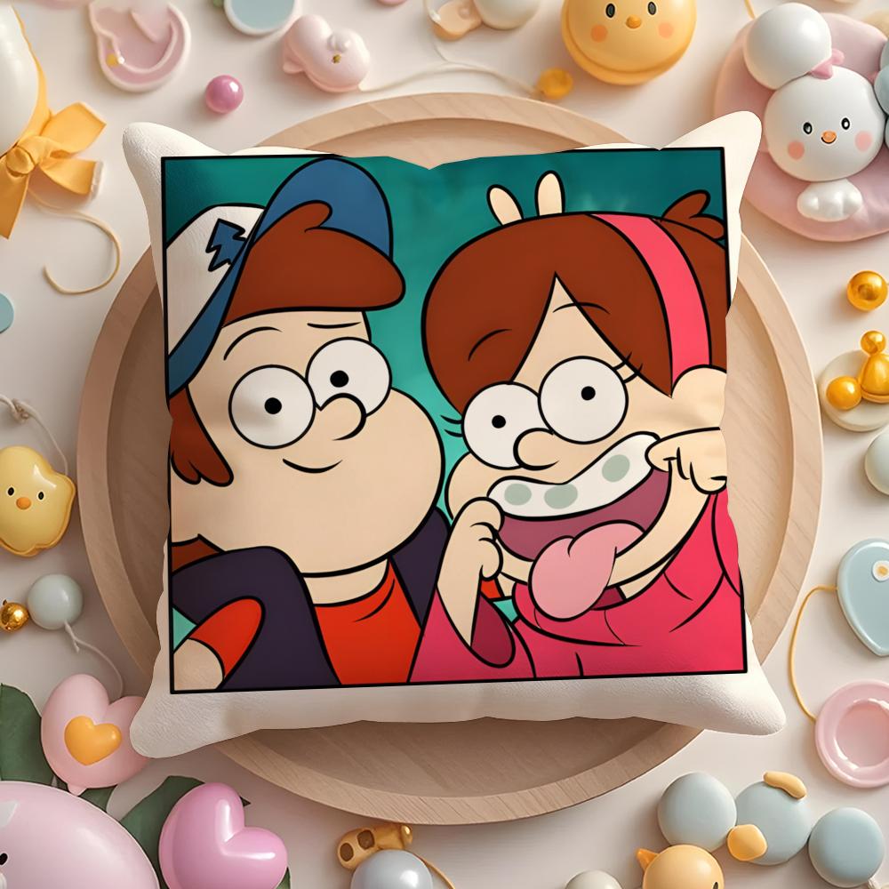 G-gravity F-falls Anime Cushion Cover Home & Car Multi-Scene Pillow Cover - Reversible, Soft & Durable for Daily Use