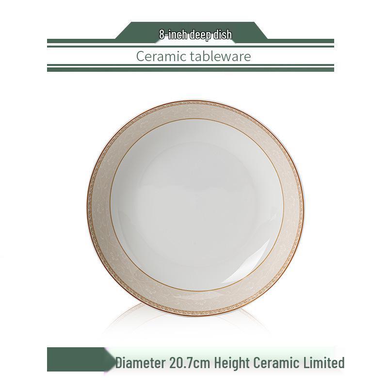 Yun Zhi He Jingdezhen High-Temperature Glazed Chinese Ceramic Tableware Set: Bowls, Plates, Chopsticks, and Dishes
