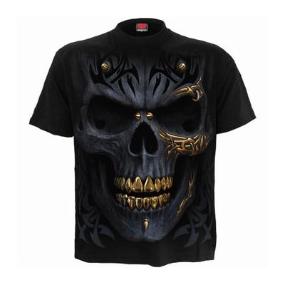 Spiral Direct Unisex Adult Black Gold Back Print T-Shirt