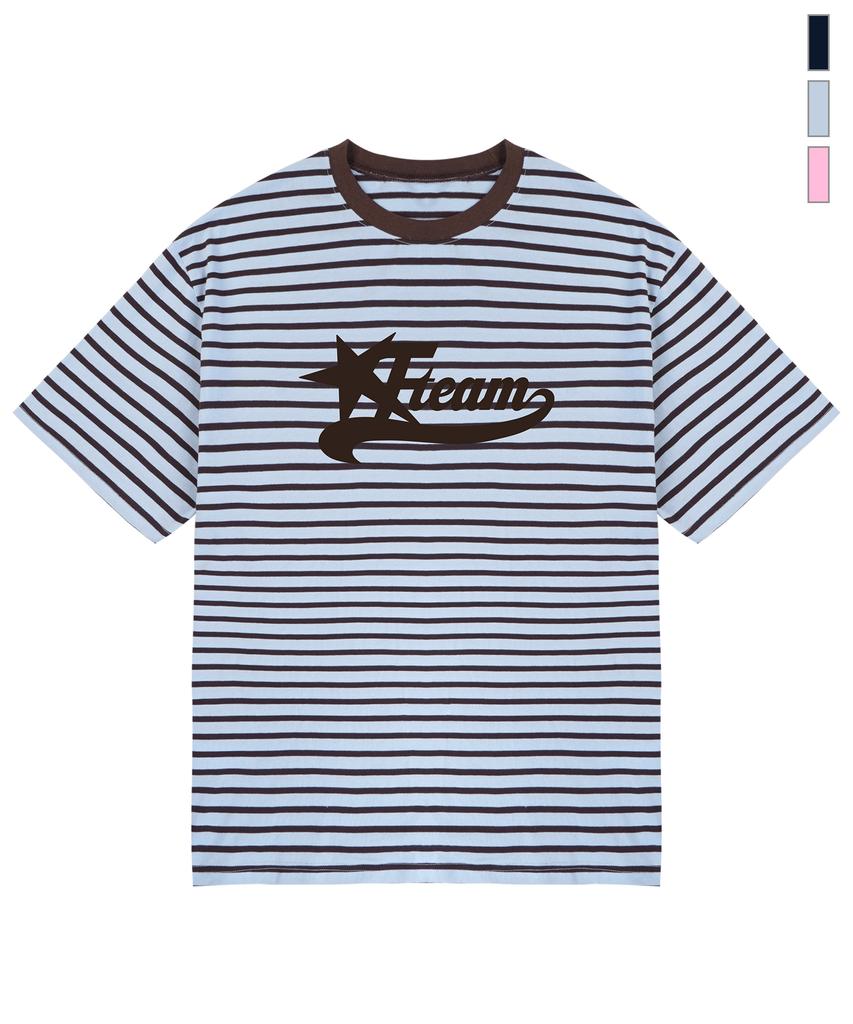 GRAVER [Unisex] Of Team Striped Short Sleeve T-Shirt_3Color
