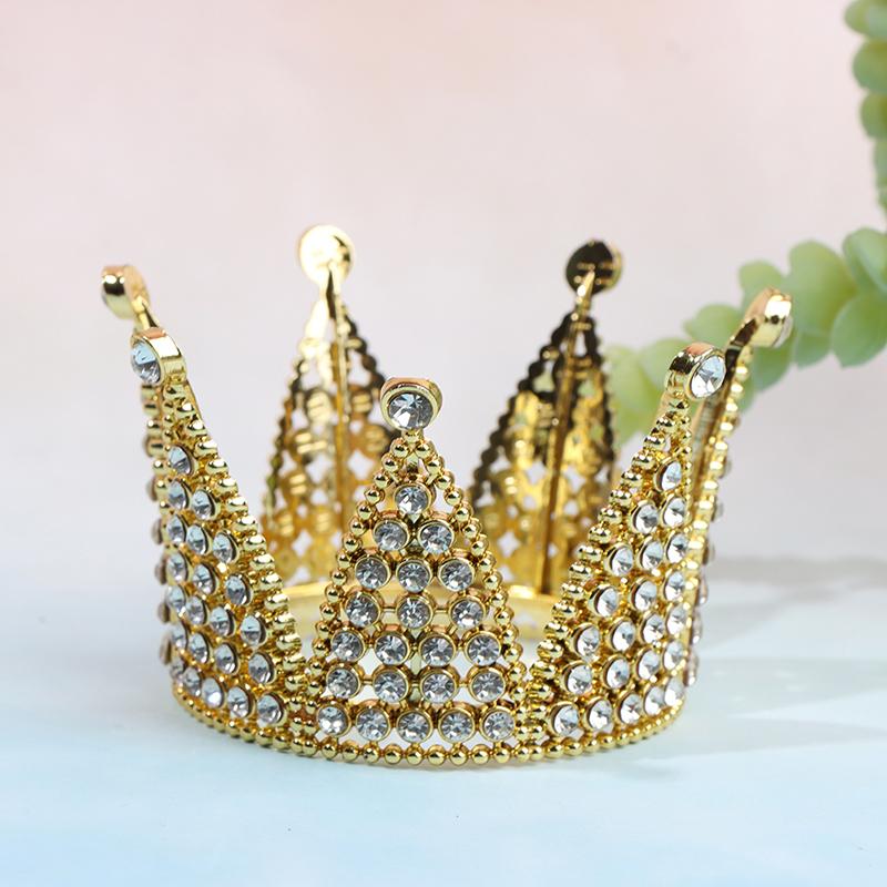 Crown Cake Topper Pearl Tiara Kids Hair Ornament Bursdagsfest rekvisita