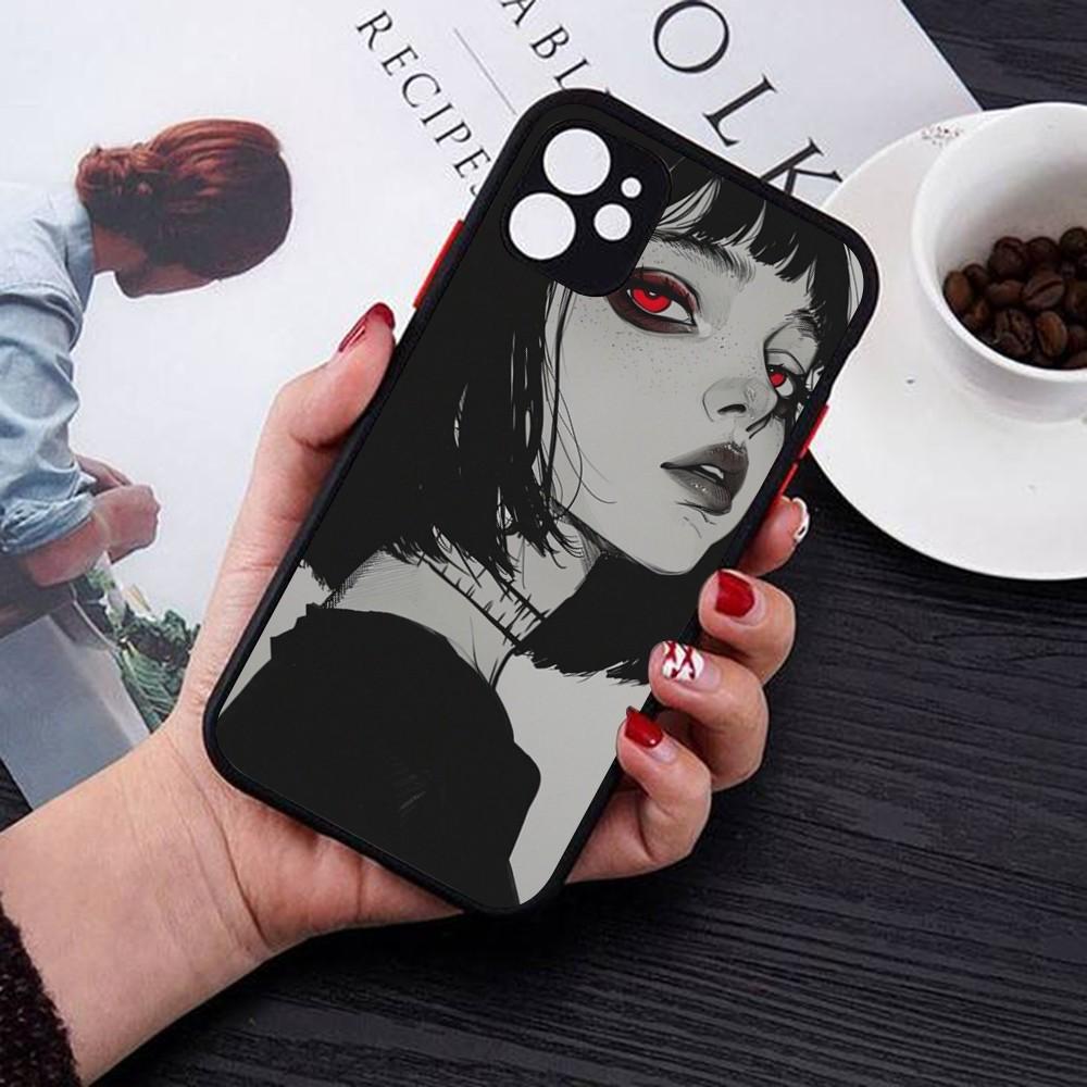 Cute Girl Trend Anime Phone Case For IPhone 14 11 12 13 Mini Pro Max 8 7 Plus X XR XS MAX Translucent Matte Cover