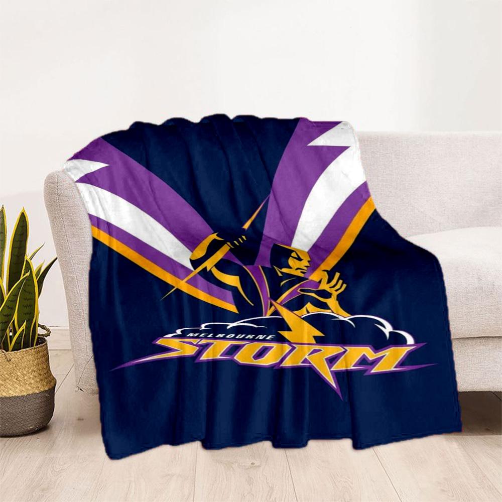 Coperte con logo della squadra Melbourne Storm Adatte per divani, viaggi, soggiorni anche un buon regalo per amici e familiari Adatte a tutte le stagioni.