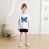 T-shirt décontracté à manches courtes pour enfants - T-shirt d'été ample pour filles avec nœud
