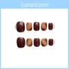 Handgemachte 2022 Herbst Winter Neue Nagelsticker Karamell Ombre Bernstein Kurzer Stil Für Einen Weißen Und Strahlenden Look