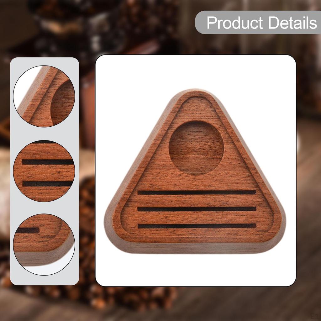 51/53/58mm Wooden Espresso Disc Holder Triangle Reusable Accessory Coffee Distribution Net
