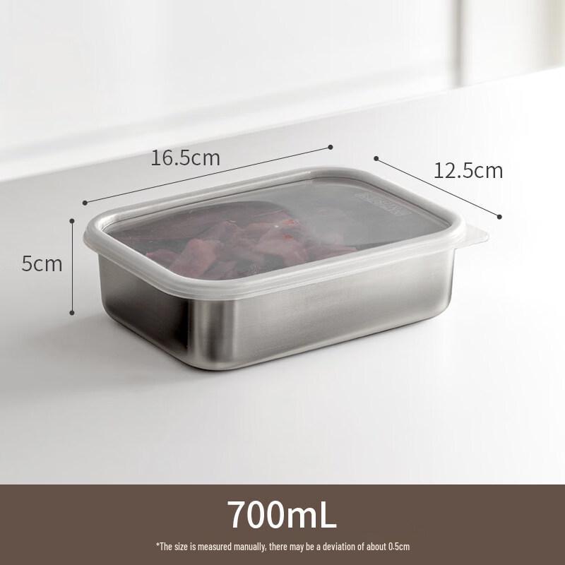 ZISIZ Stainless Steel Food Storage Container for Refrigerator