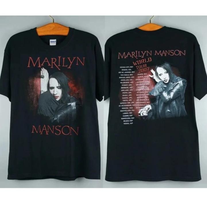 2007 Marilyn Manson Мировой Тур Футболка 2-сторонняя Унисекс Футболка L