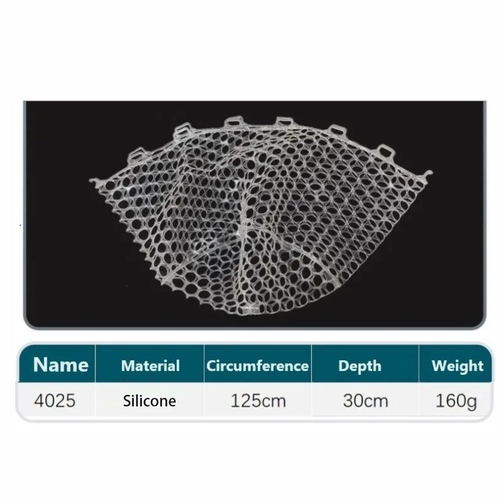 Mesh Net Mesh Foldable Net Silicone Fish Landing Net Bag Replacement Fishing Net