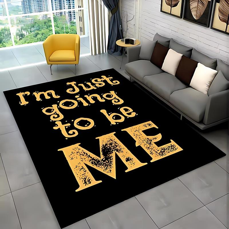 Einige lustige Wörter Schwarz Weiß Farbe Teppich, Wohnzimmer und Schlafzimmer Haushaltsartikel Sofamatten, Fußmatte Boden Anti-Rutsch Teppich, Geschenk