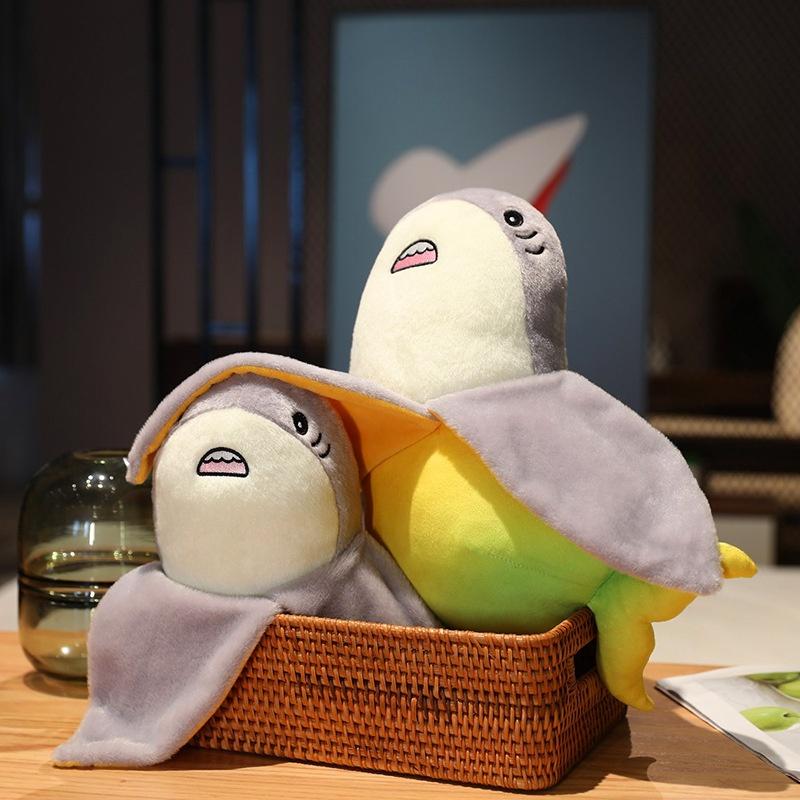 Cute Mango Shark Plush Toy Pillow For Boys And Girls Stuffed Animal Shark Doll With Pp Cotton Filling