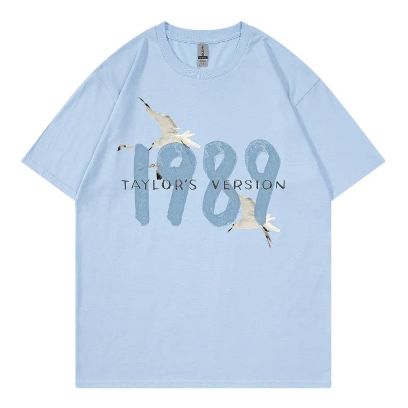 Taylor Swifts 1989 T-Shirts Unisex Damen T-Shirt Geschenk Fans Musikkonzert Kurzarm Unisex Streetwear Kleidung Übergroßes T-Shirt Unisex