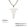 Caduceus Medical Symbol Pendant Stainless Steel Necklace for Men And Women Angel Wings Nurse's Day Graduation Gift Jewelry Gift