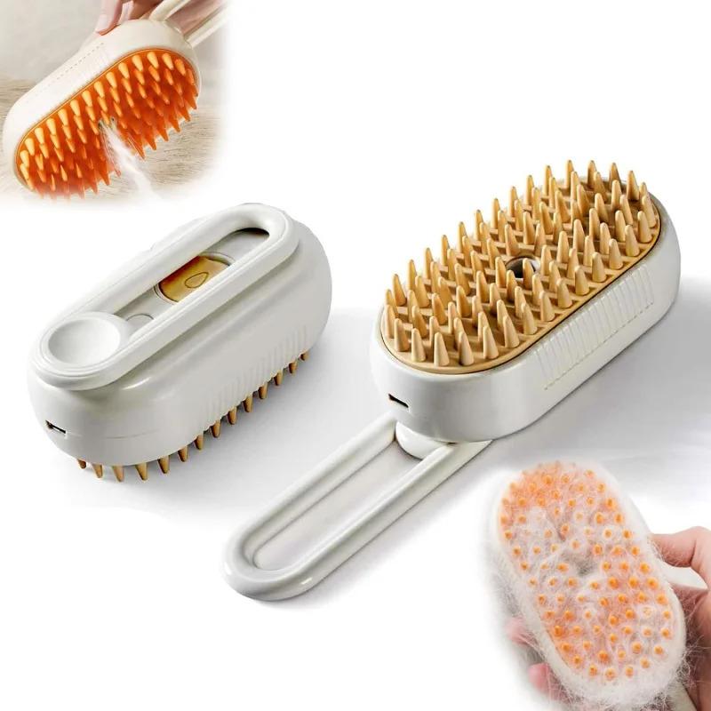 4 in 1 Steam Pet Brush Electric Spray Cat Dog Grooming Comb Massage Deshedding Loose Hair Removal No Bath
