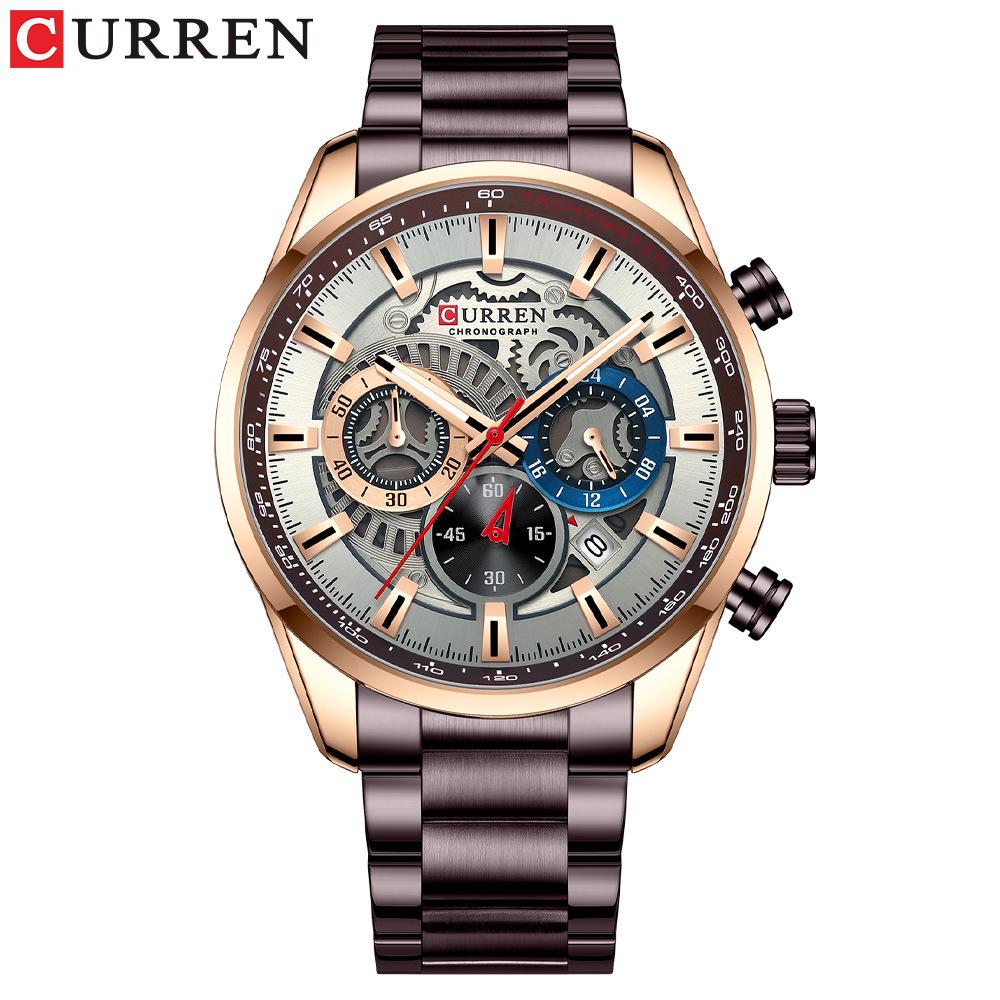 Curren 8391 Men's Sports Casual Quartz Watch with Steel Band and Calendar