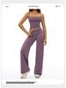 European-American Yoga Set: Brushed Wide-Leg Sportswear for Running & Fitness