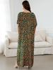 Orange Zebra-Print Locker Kaftan Sexy Strand-Coverups Für Frauen Sommer V-Ausschnitt Quasten Bindeband Seitenschlitz Robe Gemütliches Lässiges Hauskleid