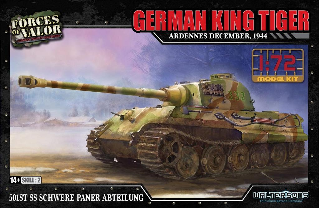 PLATZ Waltersons WW2 Deutscher Königstiger SS 501. Schweres Panzerbataillon Ardennen Dezember 1944 Plastikmodell WS55002R 1/72 (Panzer)