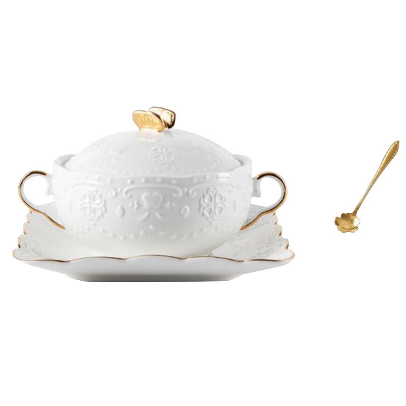 

Gold-Rimmed Double-Ear Dessert Bowl 3-Piece Set