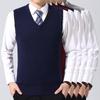 Herren Strick V-Ausschnitt Ärmellose Pullover Westen Passform Gestrickte Pullover Pullover Schlank Patchwork Smart Casual Strickweste Herren