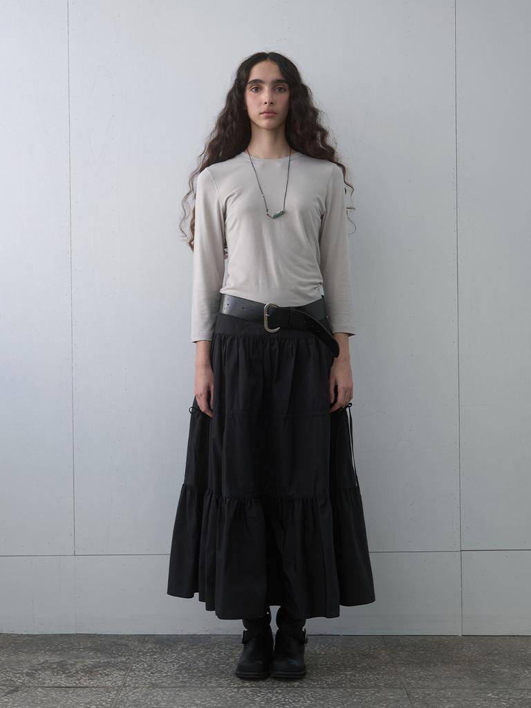 Gijun Shirring Full Skirt Black