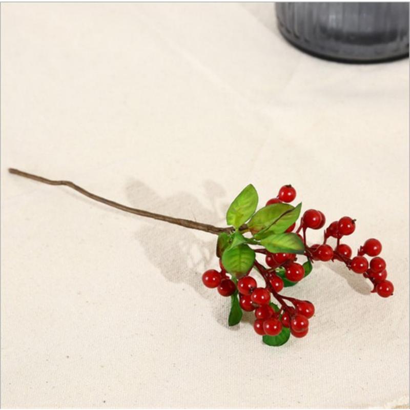 3Pcs Mini Artificial Berry Flower Christmas Fruit Fake Berry Simulation Foam Flower Decoration Wedding Family Table Arrangement