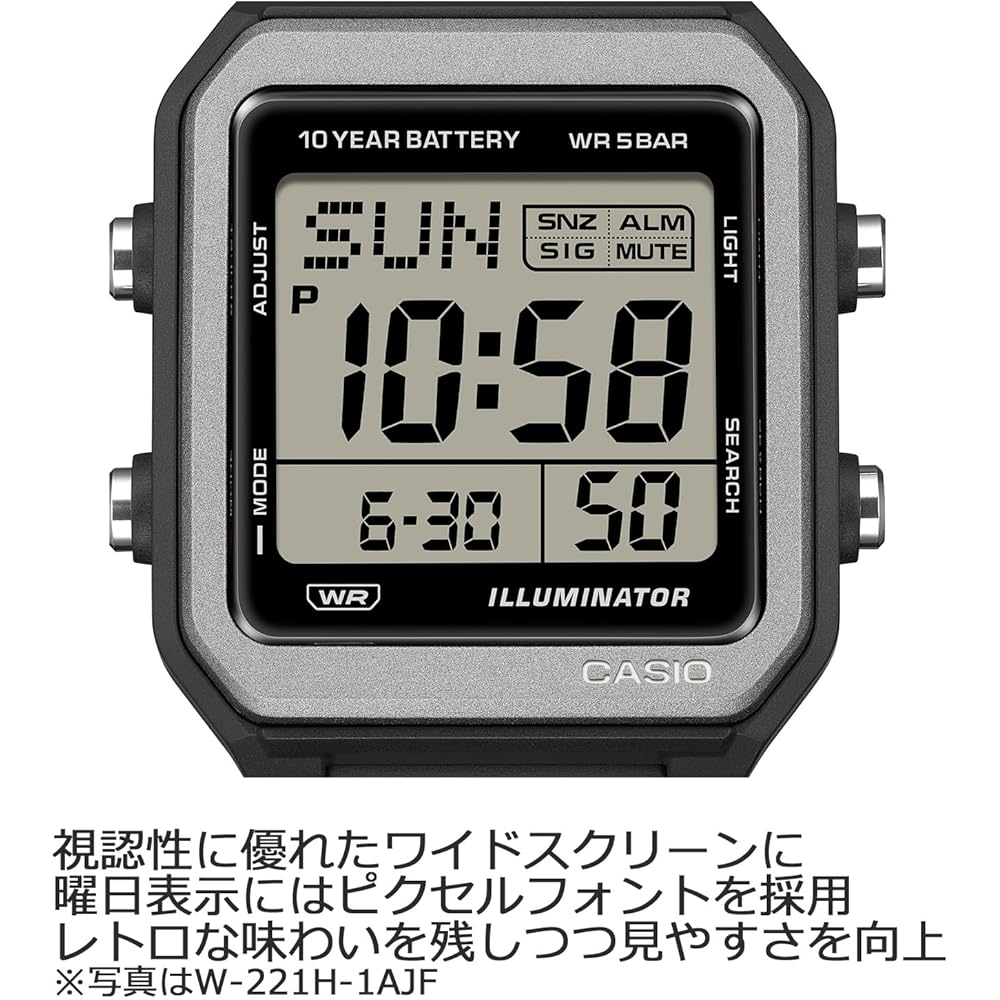 [Casio] Casio Collection W-221H-1AJF Men's Watch (Domestic Genuine Product) - Black