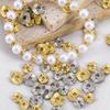 20/30/50Pcs Gold Plated 6 8 10mm Baroque Wave Beads Flat Round Metal Spacer Beads Necklace Earring Bracelet Jewelry Accessories