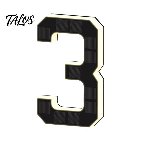 Weather Resistant House Sign Solar LED Number for Outside, 4.7" 6.7" Light Up Number, Modern Waterproof Address Outdoor Home Identification Plate Auto