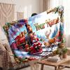Weihnachts-Bettdecke mit individuellem Namen, Flanell, warm, gemütlich, Überwurf, Heimdekoration, Weihnachtsgeschenk
