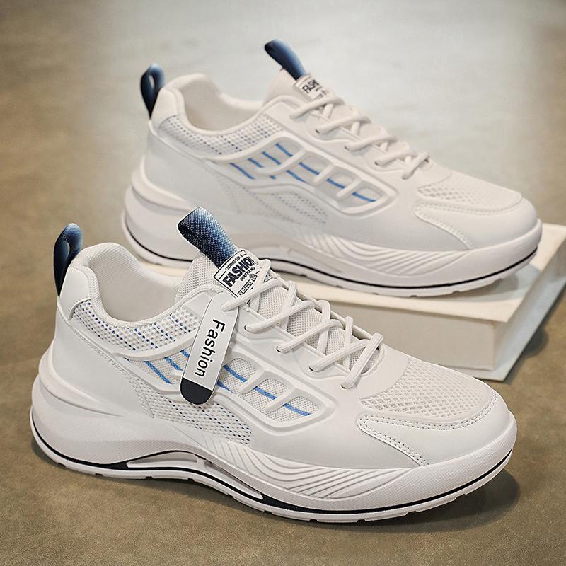 Men's Shoes Summer New Breathable Mesh White Shoes Men's Trend Versatile Platform Sports Shoes Casual Trendy Shoes