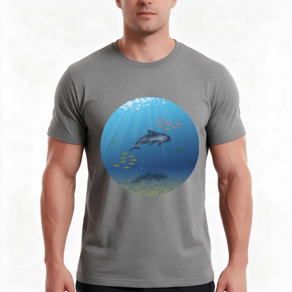 Vaquita Marina Tshirt Summer Casual Cotton Tee Oversized Streetwear Tops Vintage Graphic Print Loose Fit Short Sleeve