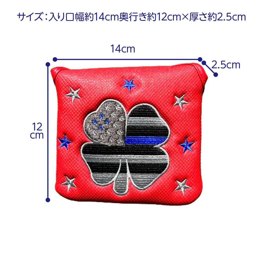 Mallet Putter Cover Magnetic Golf Cover Magnetic Type Closure Compatible with Odyssey TaylorMade Spider Putter Mallet Type Square Star & Clover