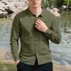 Men's Linen Shirt Short Sleeve Summer Cardigan Casual Button Down Loose Beach Vacation Top