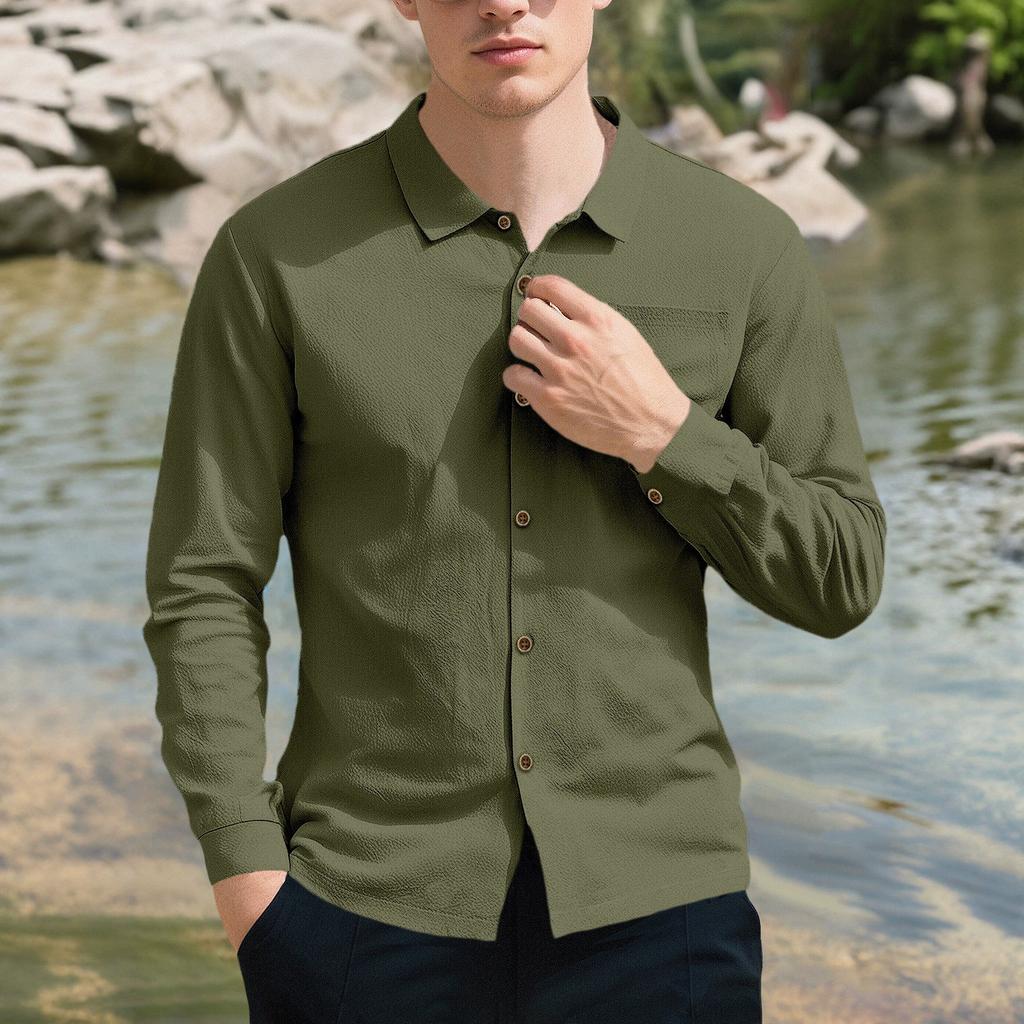 Men's Linen Shirt Short Sleeve Summer Cardigan Casual Button Down Loose Beach Vacation Top