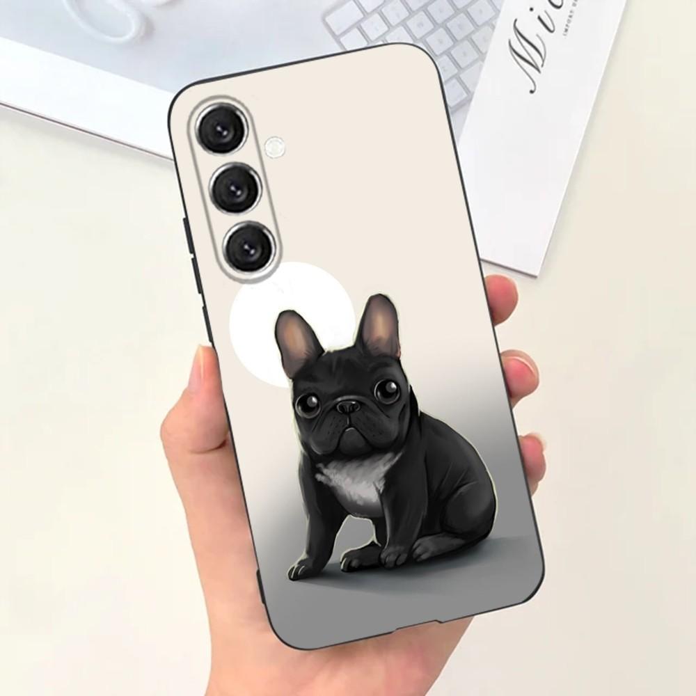 French Bulldog Dog Pet Phone Case For Samsung S25,S24,S21,S22,S23,S30,Ultra,S20,Plus,Fe,Lite,Note,10,9,5G Black Cover