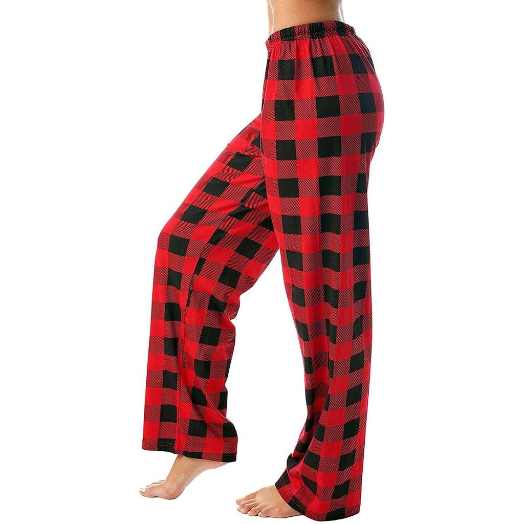Pantaloni sportivi da donna autunno inverno stampati scozzesi pantaloni lunghi a figura intera