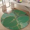 1pc Leaf Pattern Office Round Area Rug, Indoor Mat Suitable ForOffice, Under Office Chairs Bedroom Living Room Home Decor, Room Decot105