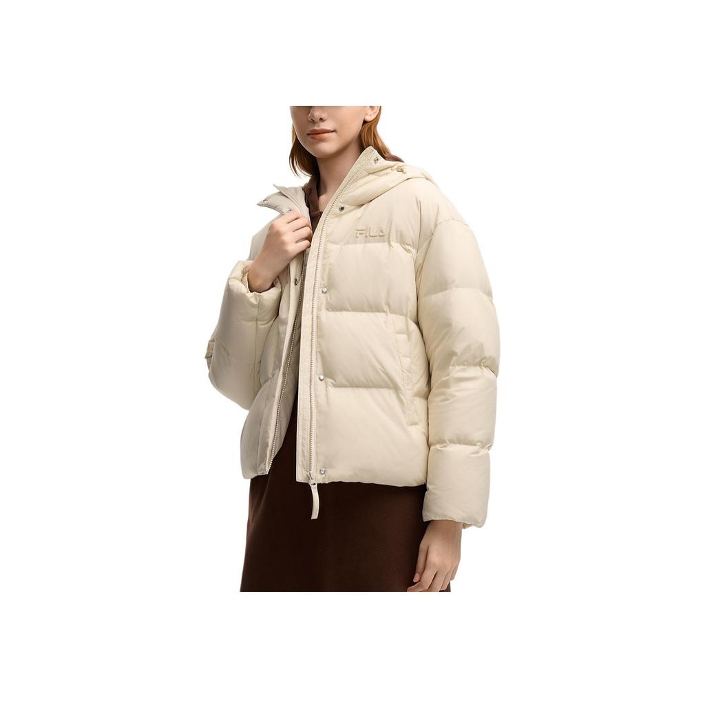 FILA Original Trendy Versatile Soft Comfortable Warm Loose Short Down Jacket Women Jacket Wheat-Straw F51W549905FBG