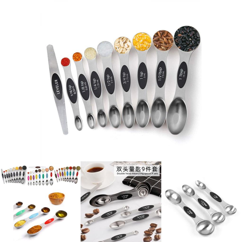 Stainless Steel Magnetic Measuring Spoon Set With Gradations For Baking And Cooking