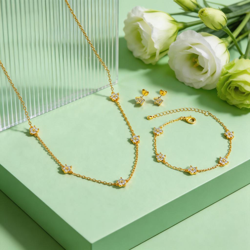 Exquisite Zircon Five-Petal Flower Bracelet for Women Gold Plated Lucky Flower Bracelets Luxurious Jewelry Gift