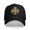 Knight Jerusalem Cross Christian Sandwich Baseball Cap Casual Washed Templar Jesus Snapback Cap Unisex Gift Adjustable Adult Hat