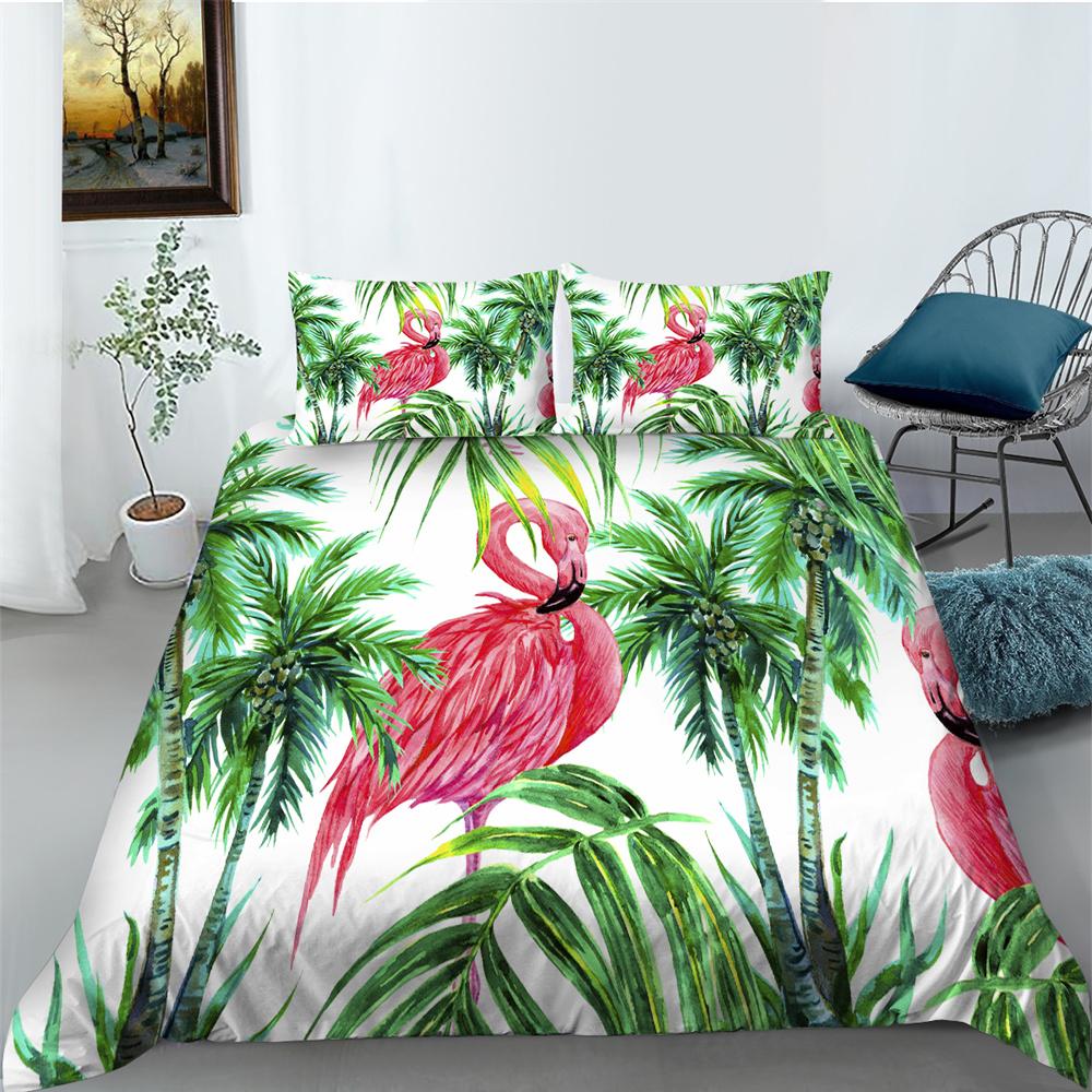 Home Bedclothes Decor Bed Quilt Cover Set Modern Bedspread 3D Birds Design Printing Microfiber Bedding Suit