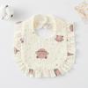 Ruffle Baby Drool Bibs: Pure Cotton Printed Lace Bibs