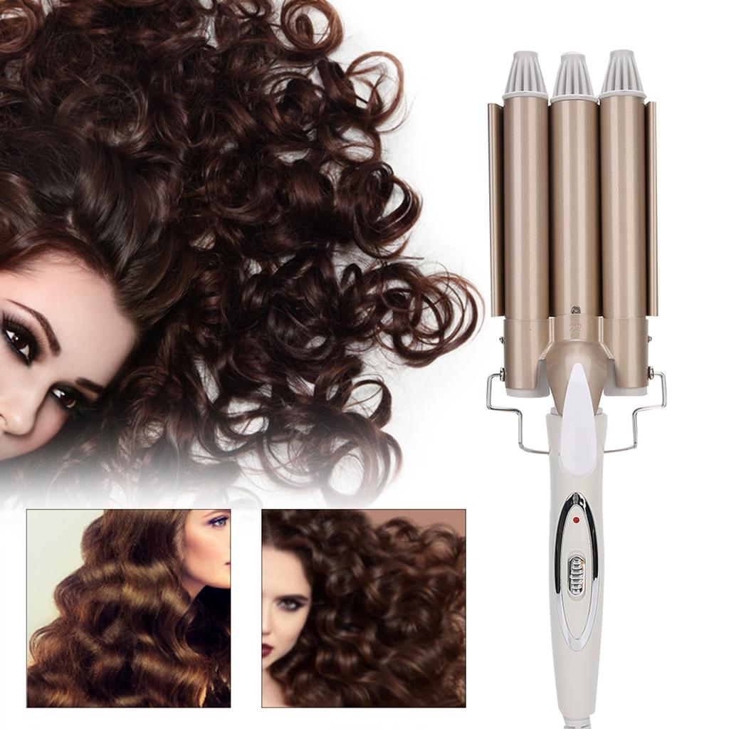 Professional Electric Hair Curler Curling Iron Hairdressing Styling Tool 22mm Champagne110-240V US